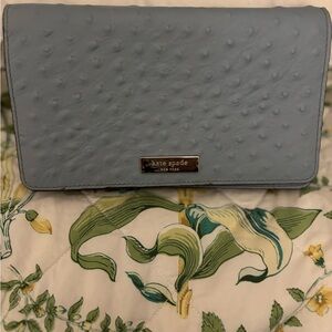Kate Spade faux Ostrich light blue  cross body/ clutch bag.